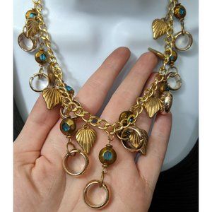 Gold Heart Jingle Costume Necklace